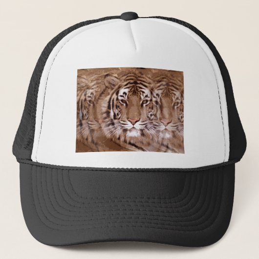 Casquette Tons Brown Tiger visage (Devant)