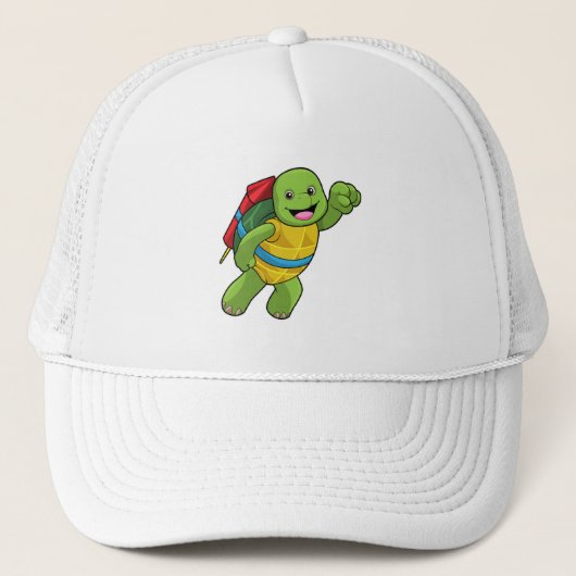 Casquette Tortue au volant avec fusée (Devant)