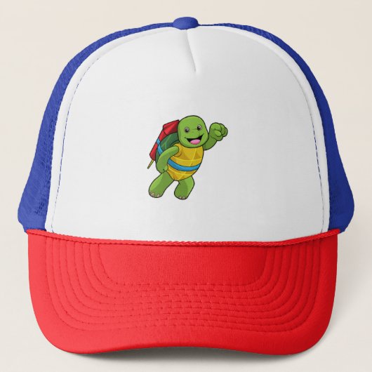 Casquette Tortue au volant avec fusée (Devant)