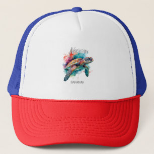 Casquette Tortue de mer des Bahamas Drapeau bahamien Plage G