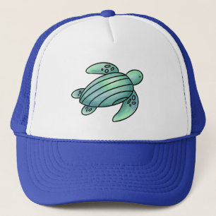 Casquette tortue de mer peinte à l'aquarelle dessin animé bl