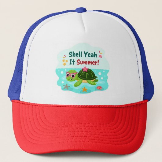 Casquette Tortue de Plage Shell Yeah C'est l'Été (Devant)