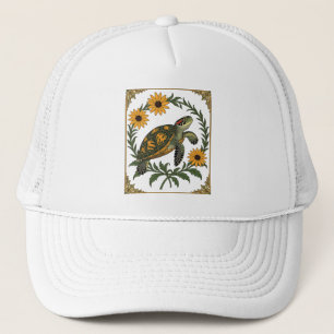 Casquette Tortue Diamant et Fleurs de Susan aux Yeux Noirs