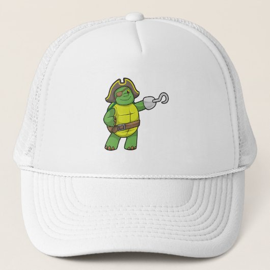 Casquette Tortue en pirate avec patchs main et oeil (Devant)