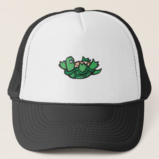Casquette tortue mignonne sur le dos (Devant)