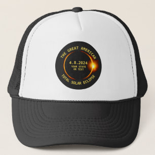 Casquette Total Solar Eclipse 4.8.2024 USA Custom Text Truck