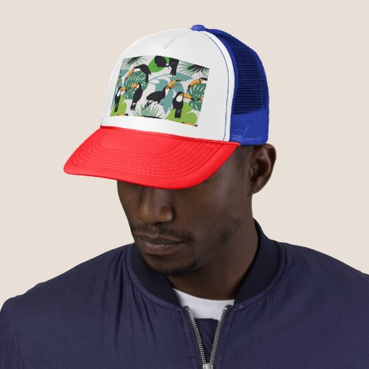 Casquette Toucan Bird : Palm Feuille Motif (En situation)