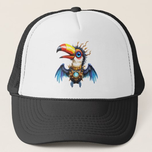Casquette Toucan Steampunk au Clair de Lune. (Devant)