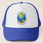 Casquette Tour du monde sur mesure Terre dans les tournesols (Devant)