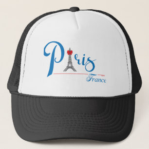 Casquette Tour Eiffel - Bow en texte bleu