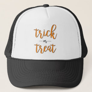 Casquette tour ou friandise halloween orange noir simple