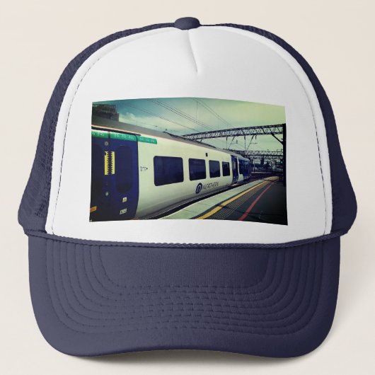 Casquette Train bleu et blanc (Devant)