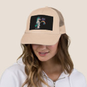 Casquette trait à la main licorne peing (En situation)