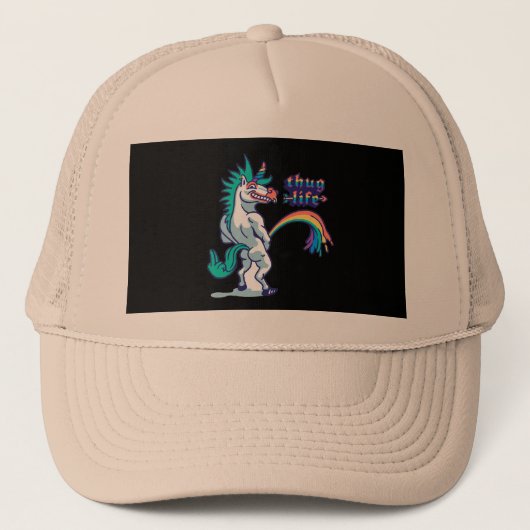 Casquette trait à la main licorne peing (Devant)