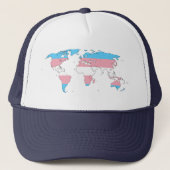 Casquette Transgender pride world map Hat (Devant)