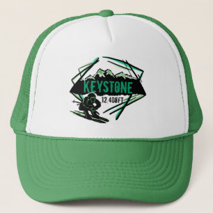 Casquette trapézoïdal de vert d'altitude de ski