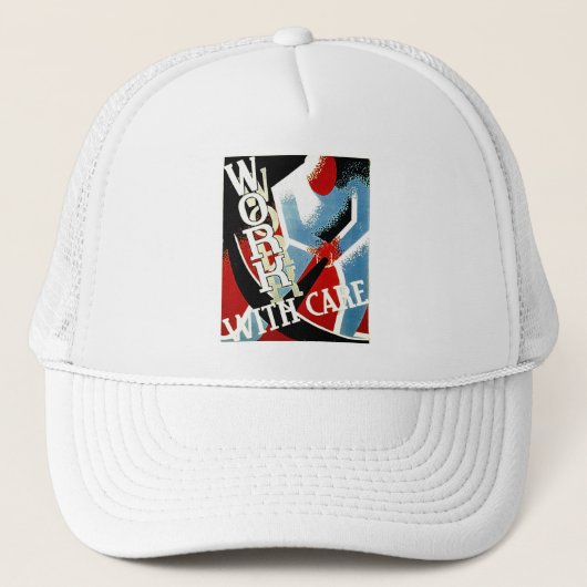 Casquette Travailler avec soin - Poster WPA de l'ère de la d (Devant)