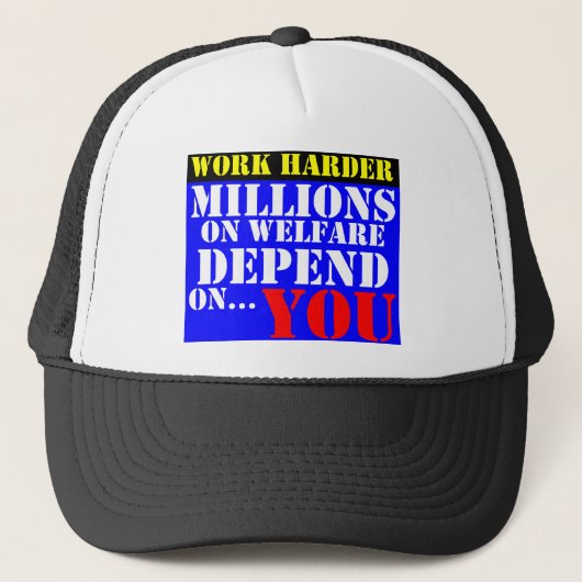 Casquette travailler plus dur - les millions sur l'aide (Devant)