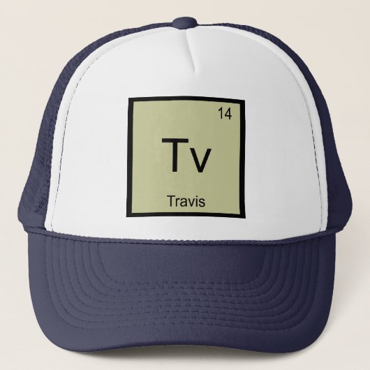 Casquette Travis Nom Chimie Élément Tableau périodique (Devant)