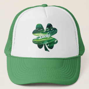 Casquette Trèfle à quatre feuilles aquarelle chanceuse graph