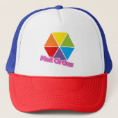 Casquette Triangles colorés avec Cercles roses Texte (Devant)