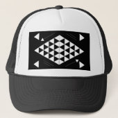 Casquette Triangles géométriques blancs (Devant)