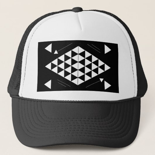 Casquette Triangles géométriques blancs (Devant)