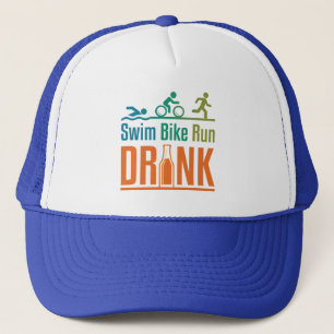Casquette Triathlon drôle de natation de vélo de course à pi