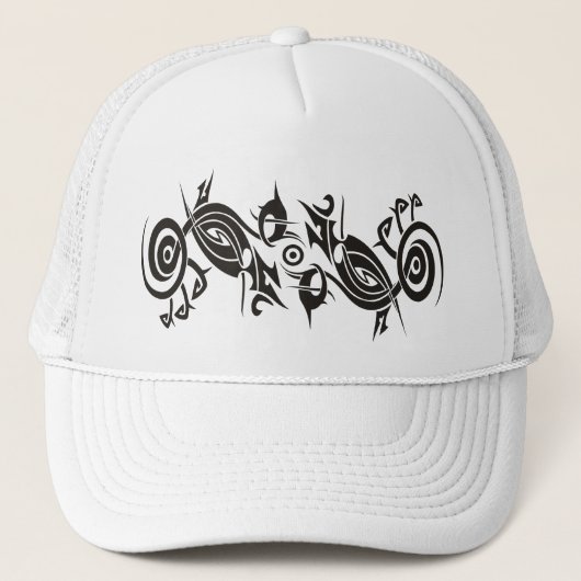 Casquette Tribal de tatouage noir 2 (Devant)