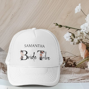 Casquette Tribu de la Mariée Bohème Fleurs Lettres Enterreme