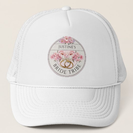 Casquette Tribu de la mariée fleurs personnalisés (Devant)