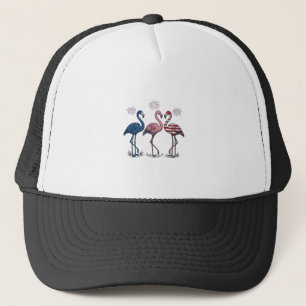 Casquette Trio de flamants patriotiques dessin de gravure vi