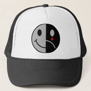 Casquette triste de visage de visage heureux