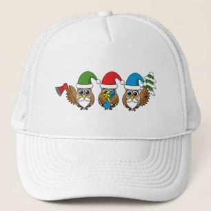 Casquette Trois chouettes naines de Noël amusantes