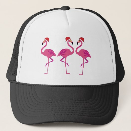 Casquette Trois Flamants roses de Noël (Devant)