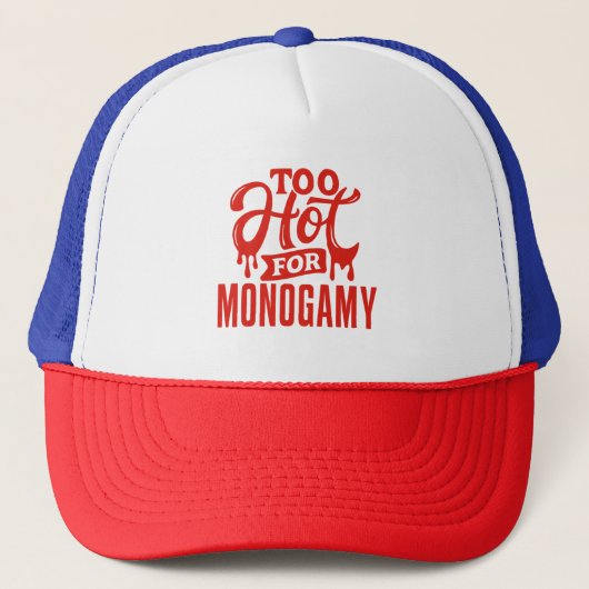 Casquette Trop chaud pour la chemise monogame, Fierté polyam (Devant)