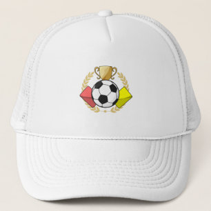 Casquette Trophée de football rouge et jaune