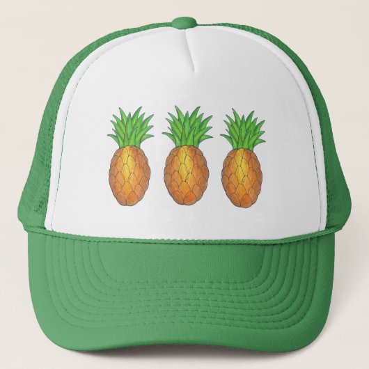 Casquette Tropical Hawaiian Island Luau Pineapple Fruit (Devant)