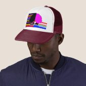 Casquette Trucker à Double Profil Glitch – Pop Art (En situation)