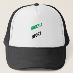 Casquette Trucker blanc noir  NIGERIA   SPORT