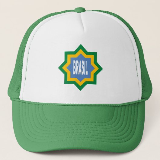 Casquette Trucker blanc/vert BRASIL (Devant)