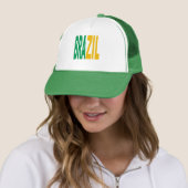 Casquette Trucker blanc vert BRAZIL (En situation)