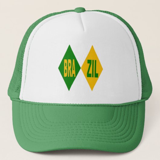 Casquette Trucker blanc vert BRAZIL (Devant)