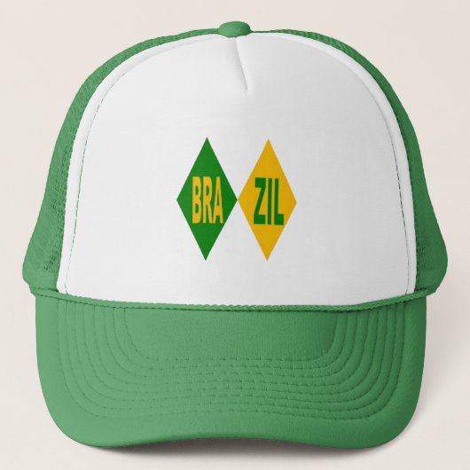 Casquette Trucker blanc vert BRAZIL (Devant)