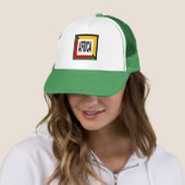 Casquette Trucker blanc vert DESIGN AFRIQUE (En situation)