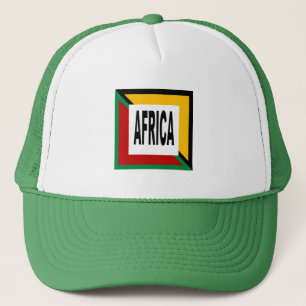 Casquette Trucker blanc vert DESIGN AFRIQUE
