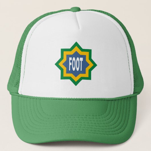 Casquette TRUCKER blanc/vert FOOT (Devant)