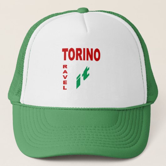 casquette Trucker blanc vert TORINO  TRAVEL ITALIA (Devant)