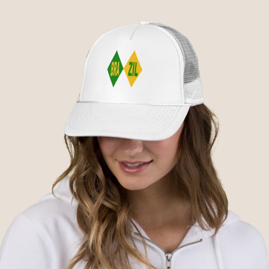 Casquette Trucker blanche  BRAZIL (En situation)