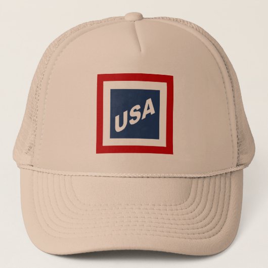 CASQUETTE TRUCKER KAKI DESIGN USA (Devant)